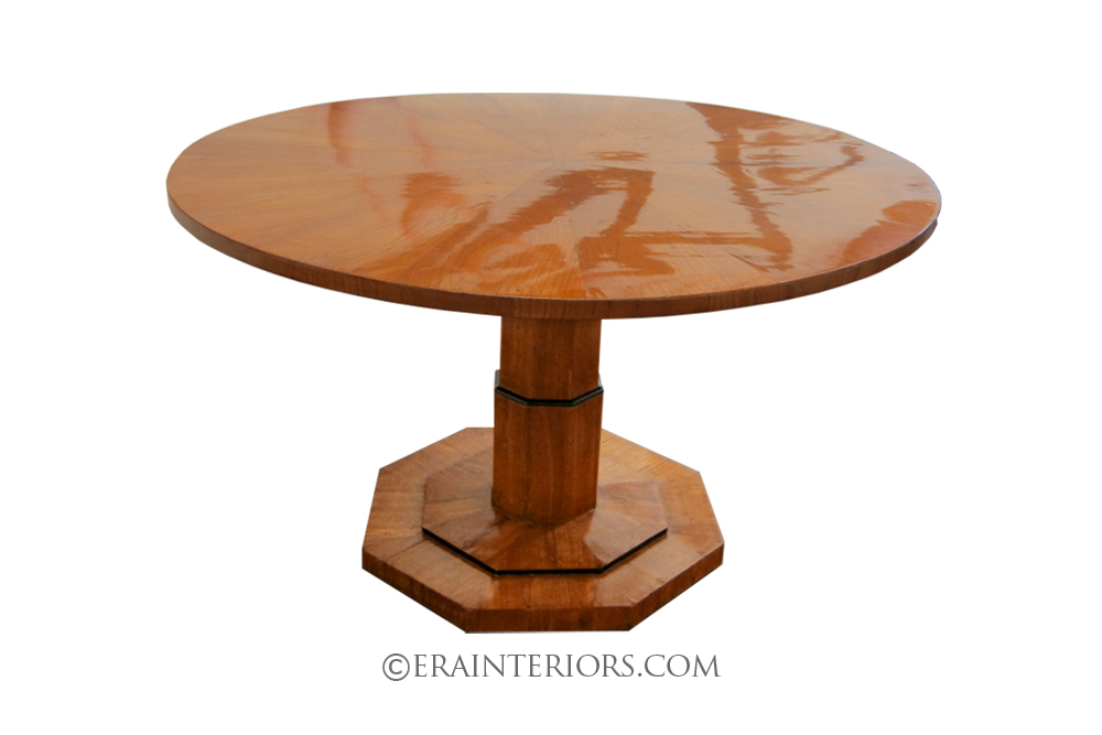 biedermeier round dining table with octagonal base