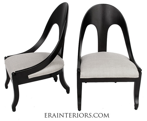 black lacquer spoon back chairs