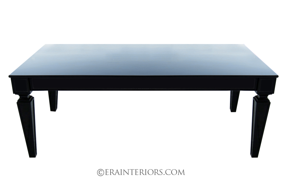 contemporary black laquer french dining table