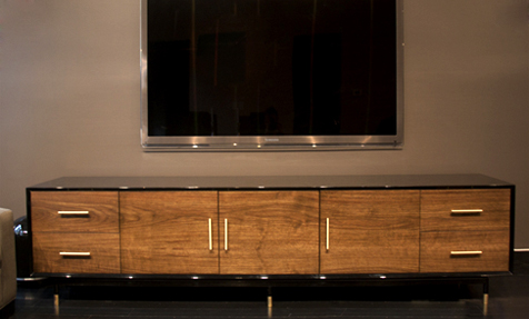 custom black lacquer av cabinet