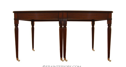 federal dining table two extension leaves reeded legs