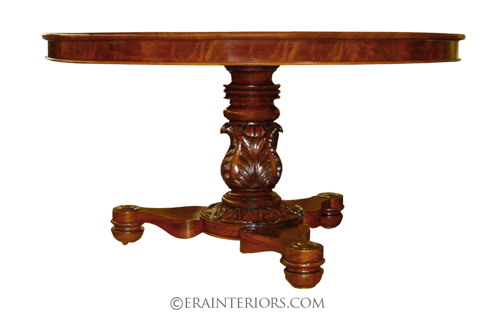 georgian mahogany hand carved round dining table