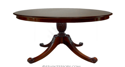 Regency Hand Carved Single Pedestal Round Dining Table