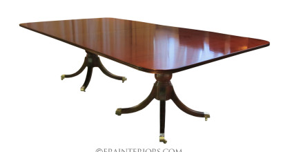 sheraton twin pedestal dining table with plain urn columns